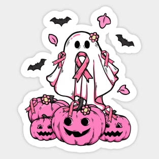 breast cancer boo pumpkin halloween Sticker